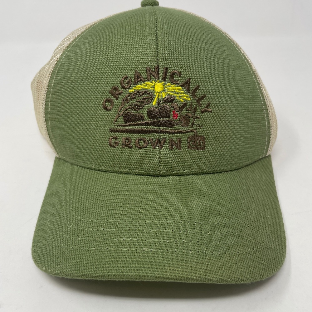 econscious Organically Grown Hemp Blend Trucker Hat Green Cream Snapback Eco Cap